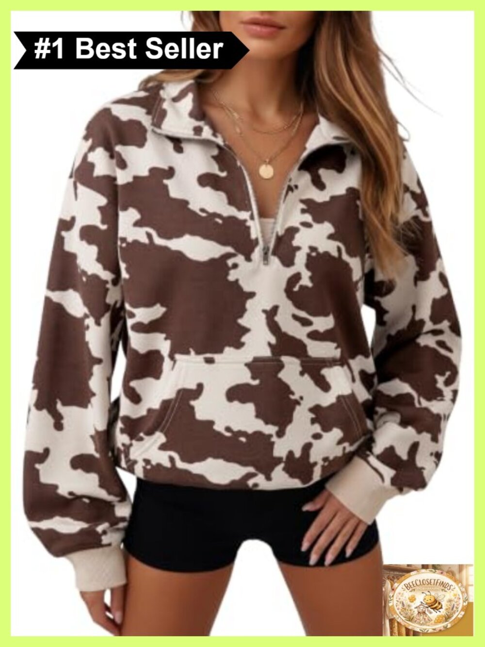 Womens Half Zip Sweatshirt Long Sleeve Pullover Loose Fit Casual Top